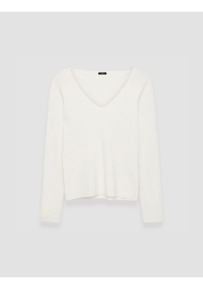 Silk Stretch V Neck Top - L