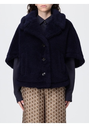 MAX MARA Fur Coat Woman color Blue