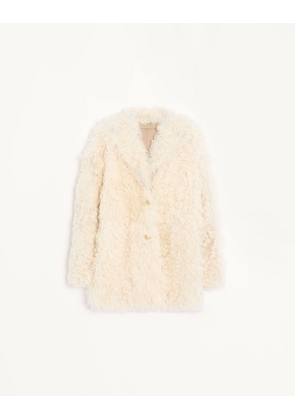 Valentino Shearling Peacoat Woman IVORY 48