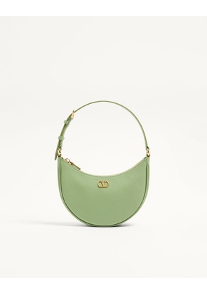 Valentino Garavani VLogo Signature Mini Hobo Bag In Grainy Calfskin Woman MINT UNI