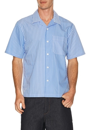 Rag & Bone Avery Poplin Shirt in Blue Multi Stripe - Blue. Size L (also in S, M, XL/1X).