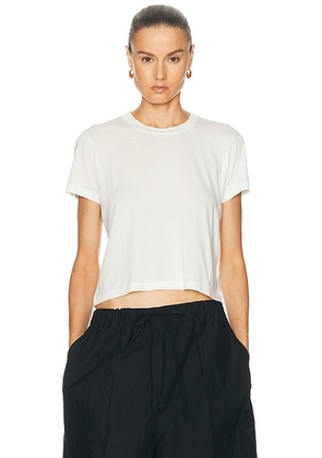 Eterne Short Sleeve Boxy Tee in Ivory - White. Size XS (also in S, M, L).
