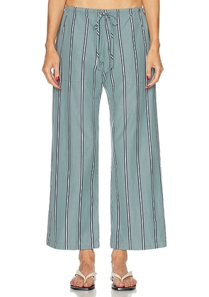 DONNI. The Pop Striped Drawstring Pant in Sage - Sage. Size XS (also in ).