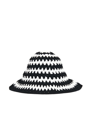 L'Academie Arriel Crochet Hat in Black Multi - Black,White. Size all.