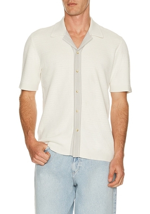 Rag & Bone Blocked Harvey Camp Shirt in Chalk - Brown. Size S (also in M, L, XL/1X).