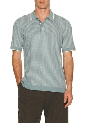 Rag & Bone Harvey Rib Polo in Steel - Grey. Size M (also in S, L, XL/1X).