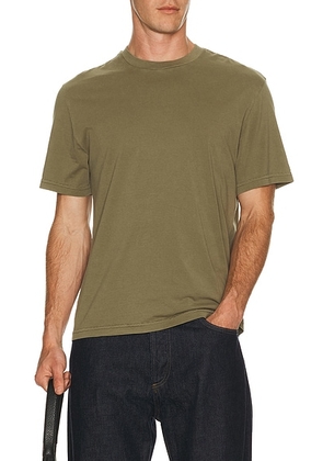 FRAME Short Sleeve Light Cotton Tee in Antique Green - Sage. Size M (also in S, L, XL/1X, XXL/2X).
