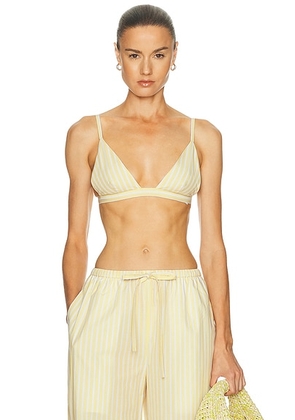 L'Academie Romy Bra Top in Yellow Stripe - Yellow. Size XS (also in XXS, S, M, L, XL).