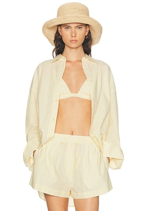 L'Academie Romy Shirt in Yellow Stripe - Yellow. Size XL (also in XXS, XS, S, M, L).