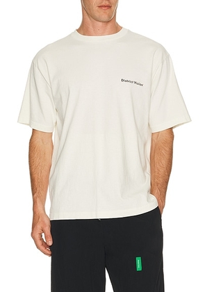 District Vision Arrow Eye Tee in Vintage White - White. Size L (also in S, M, XL/1X).