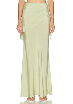 L'Academie Tahlia Maxi Skirt in Honeydew - Sage. Size S (also in XXS, XS, M, L, XL).