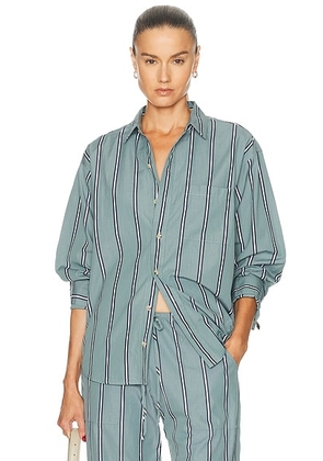 DONNI. The Pop Striped Top in Sage - Sage. Size S (also in XS, M, L).