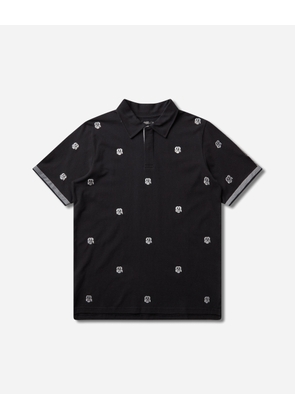 Men s Allover Embroidered Polo Black