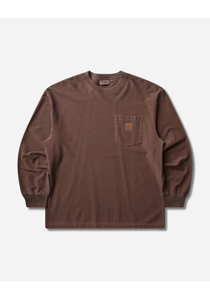 Men s Loose Pocket Longsleeve T-Shirt Tobacco (Garment Dyed)