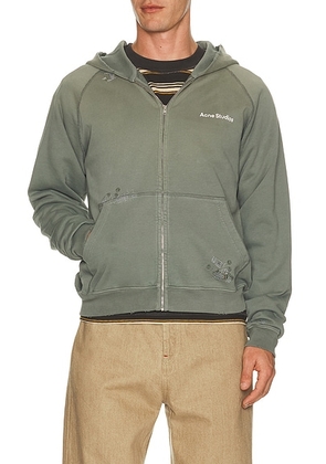 Acne Studios Fupiter Stamp Mending Hoodie in Slate Grey - Grey. Size M/L (also in S/M, L/XL, XL/XXL).