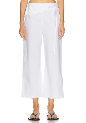 L'Academie Marithe Pant in White - White. Size XS (also in XXS, S, M, L, XL).