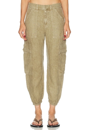 Citizens of Humanity Ciela Balloon Utility Linen Pants in Reservoir - Army. Size 23 (also in 24, 25, 26, 27, 28, 29, 30, 31, 32, 33).