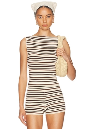 L'Academie Taylar Stripe Tank in Neutral Multi - Brown,Beige. Size XS (also in XXS, S, M, L, XL).