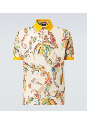 Etro Printed cotton pique polo shirt