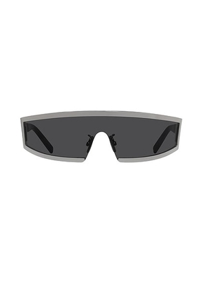 Givenchy Square Sunglasses in Shiny Palladium & Smoke - Metallic Silver. Size all.