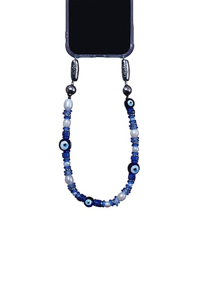 Ossa Evil Eye Wristlet in Blue & Pearl - Blue. Size all.
