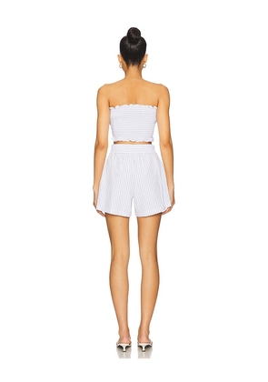 ALL THE WAYS Alice Short Set in White,Blue. Size XS. Also in S, M, L, XL.