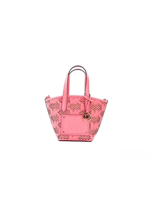 Michael Kors Kimber Small Tea Rose Leather 2-In-1 Zip Tote Messenger Bag Purse