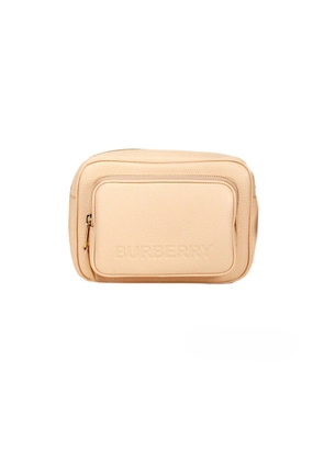 Burberry Small Branded Peach Pink Grainy Leather Camera Crossbody Bag