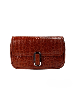 Marc Jacobs The Mini Shoulder Bag Spice Brown Embossed Leather Crossbody Bag