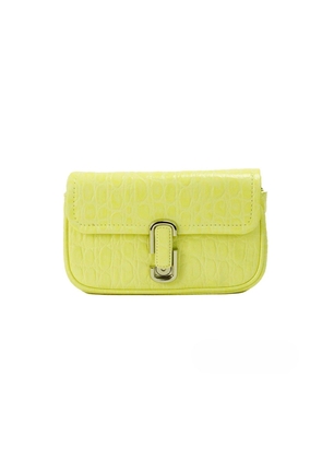 Marc Jacobs The Mini Shoulder Bag Yellow Embossed Leather Crossbody Bag