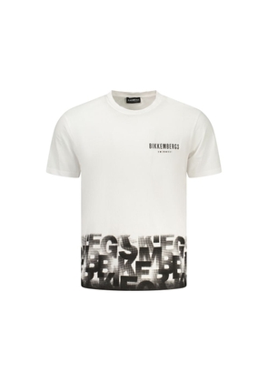Bikkembergs White Cotton Men's T-Shirt - M