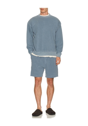 Asher Silas Waffle Short in Blue. Size S. Also in M, L, XL/1X.