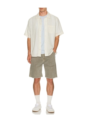 Asher Rick Camp Shirt in White. Size S. Also in M, L, XL/1X.