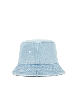 Calvin Klein Monologo Embroidery Denim Bucket Hat in Blue.