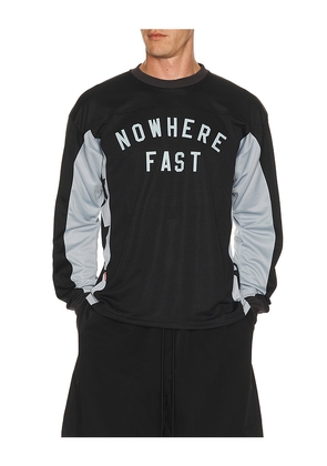Deva States Static Long Sleeve Mesh Jersey in Black. Size S. Also in M, L, XL/1X, XXL/2X.