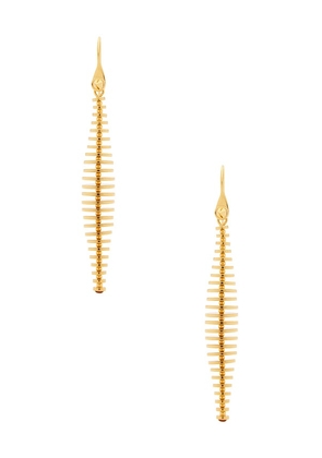 Eddie Borgo Discus Drop Earrings in Metallic Gold.