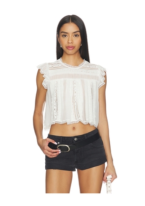 Free People Sun Drenched Blouse in Ivory. Size XS. Also in S, M, L, XL.