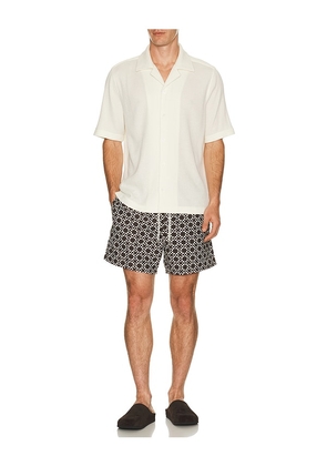 SIMKHAI Malachi Swim Shorts in Brown. Size S. Also in L, M, XL/1X, XXL/2X.