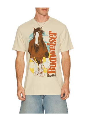 Junk Food Bud Clydesdale Tee in Cream. Size S. Also in M, L, XL/1X.