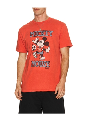 Junk Food Mickey Mouse Soccer Tee in Red. Size S. Also in M, L, XL/1X.
