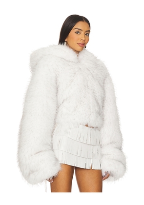 Kim Shui Hody White Faux Fur Jacket in White. Size S. Also in M.