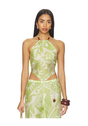 L'Academie Nyra Top in Green. Size XXS. Also in XS, S, M, L, XL.