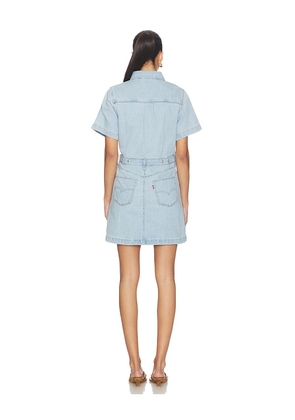 LEVI'S Short Sleeve Logan Western Dress in Blue. Size S. Also in XS, M.