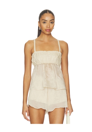 L'Academie Gaia Top in Beige. Size XXS. Also in XS, S, M, L, XL.