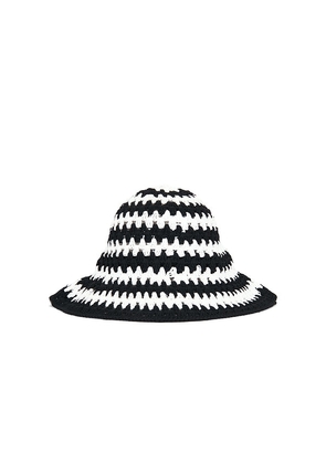 L'Academie Arriel Crochet Hat in Black,White.