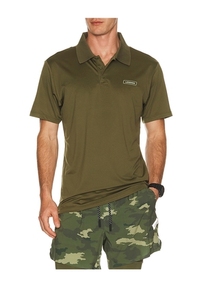 Legends Baldwin Performance Polo in Army. Size S. Also in M, L, XL/1X.