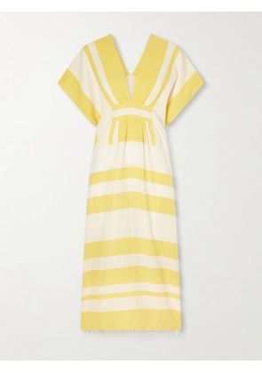 lemlem - Gasira Striped Cotton-blend Maxi Dress - Yellow - x small,small,medium,large