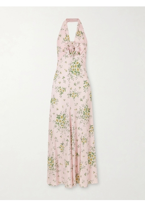 Rodarte - Floral-print Silk-crepe Midi Dress - Pink - US0,US2,US4,US6,US8,US10