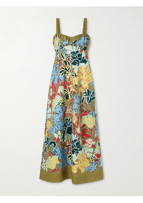 ALÉMAIS - Solstice Floral-print Organic Cotton-poplin Midi Dress - Multi - UK 6,UK 8,UK 10,UK 12,UK 14,UK 16