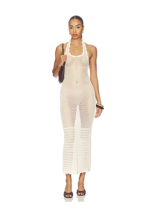 Tularosa Faelyn Halter Open Work Dress in Ivory. Size XS. Also in XXS, S, M, L, XL.